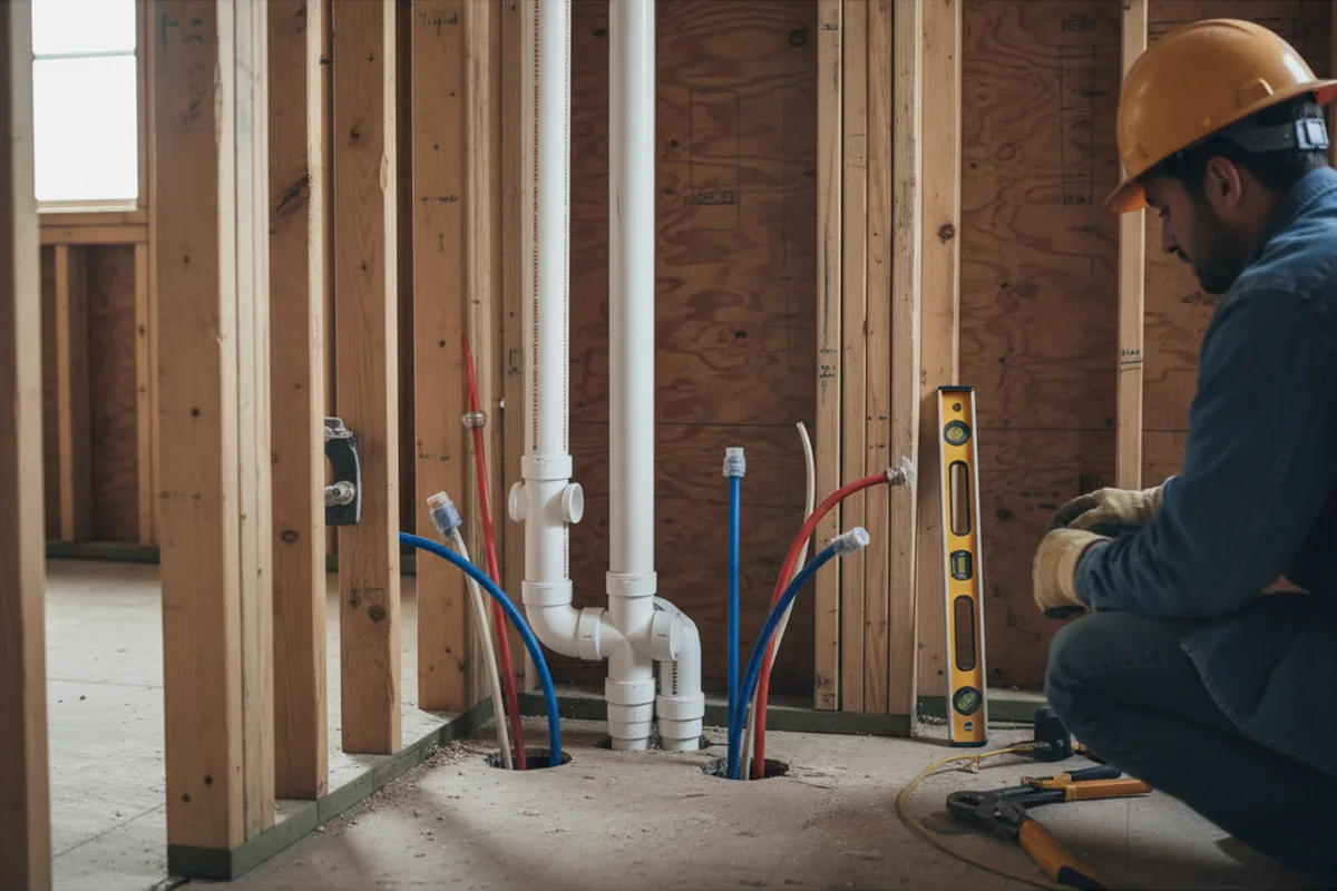 Drain and supply rough-in during Leak Detection in Lorton